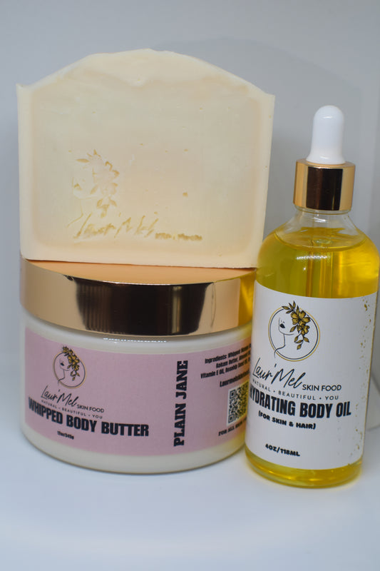 PLAIN JANE SET (Soap Bar, Body Oil and Body Butter)